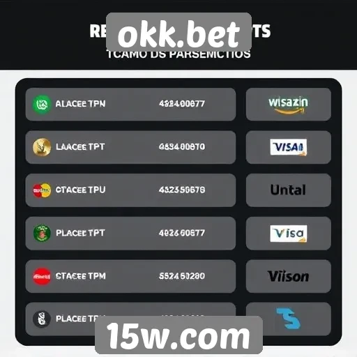 Métodos de pagamento aceitos no site okk.bet